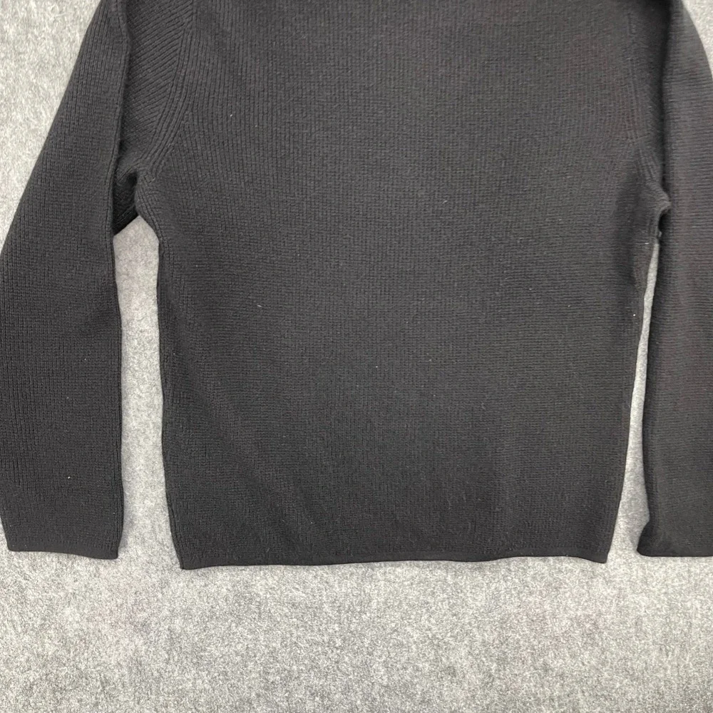 Vince Mens Black Waffle Knit Crewneck Sweater Size L Long Sleeve Pullover